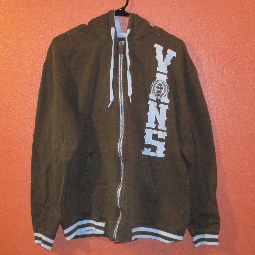 VANS Jacket Woman Large Brown Blue Full Zip Long Sleeve Outdoors Hooded Jacket